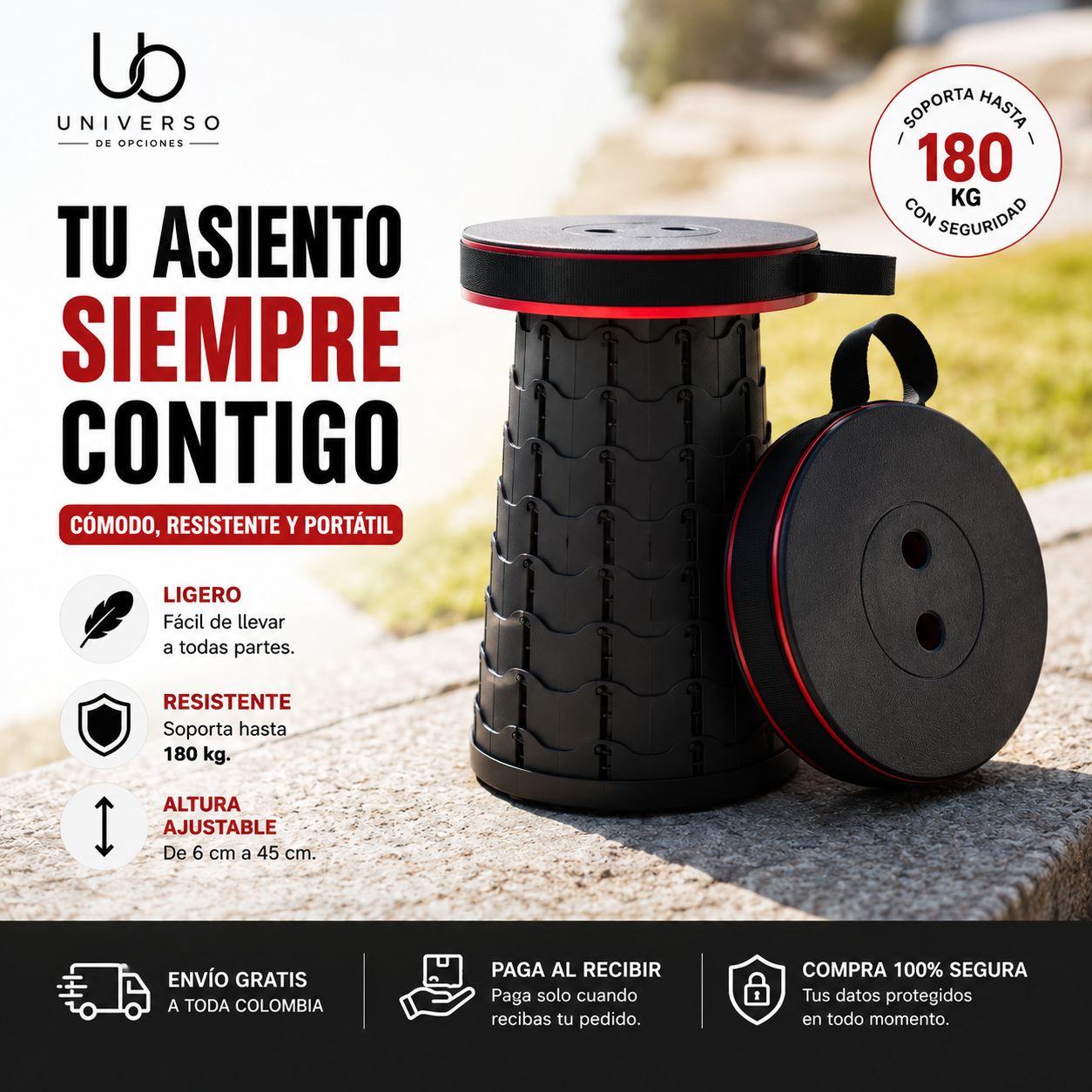Silla Plegable Portátil Ajustable | Comodidad en Cualquier Lugar