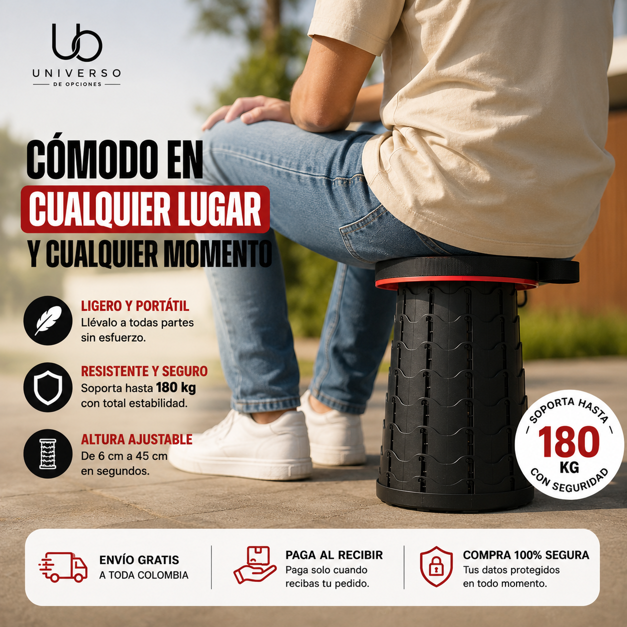 Silla Plegable Portátil Ajustable | Comodidad en Cualquier Lugar