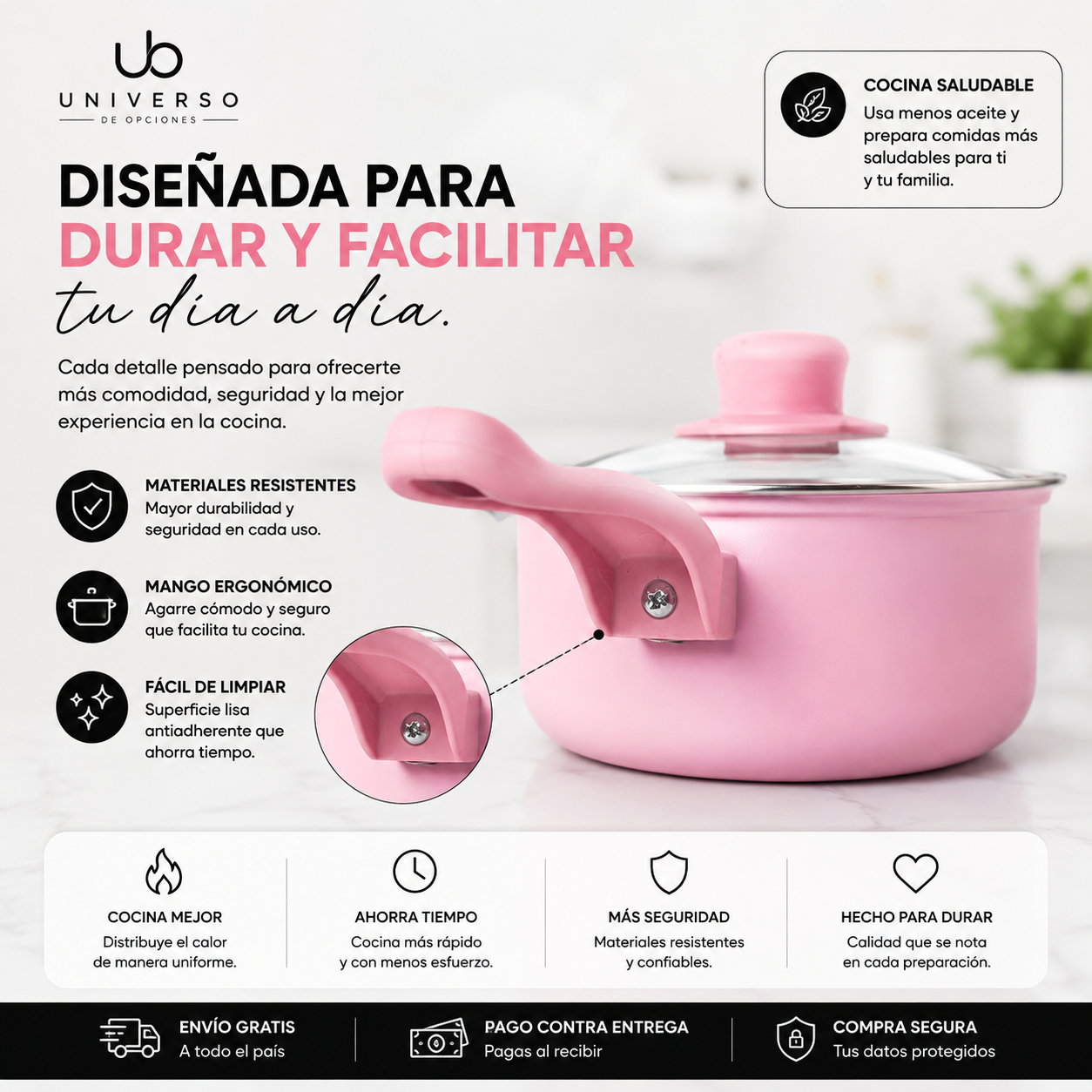 Set de Ollas Antiadherentes de 13 Piezas + REGALO GRATIS🎁 | Cocina Fácil y Moderna