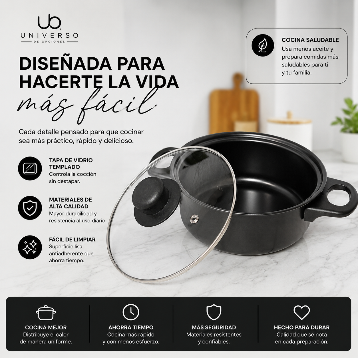 Set de Ollas Antiadherentes de 13 Piezas + REGALO GRATIS🎁 | Cocina Fácil y Moderna