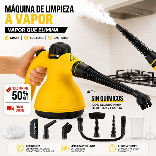 🚀 Limpiador a Vapor de Alta Presión +9 accesorios GRATIS