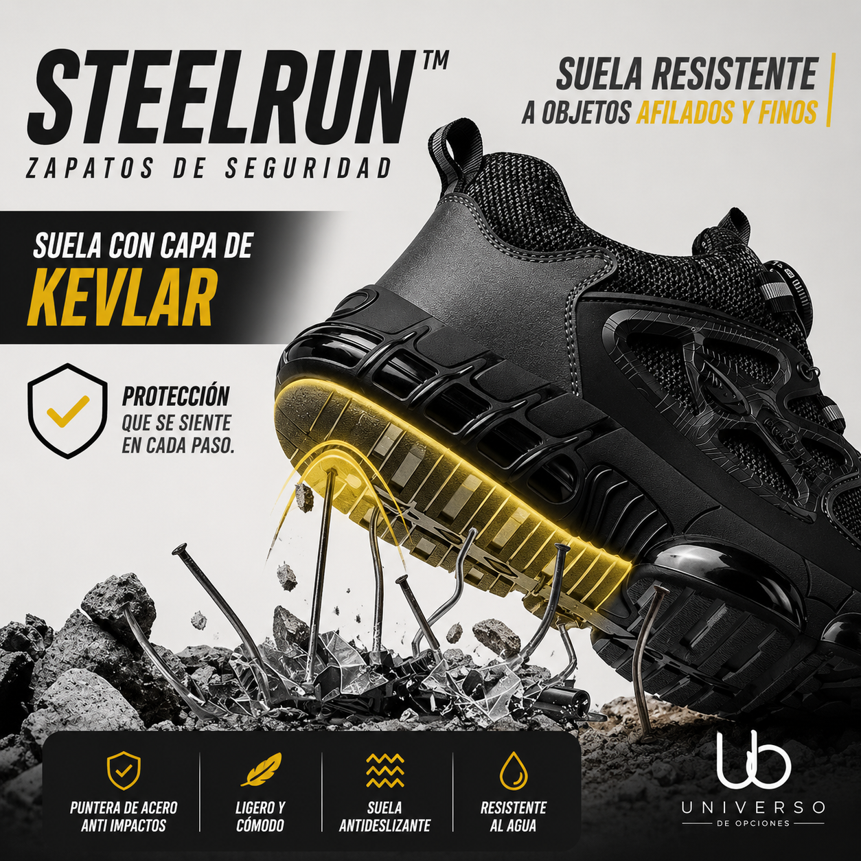 STEELRUN™ Zapatos de Seguridad con Acero Reforzado y Máximo Confort