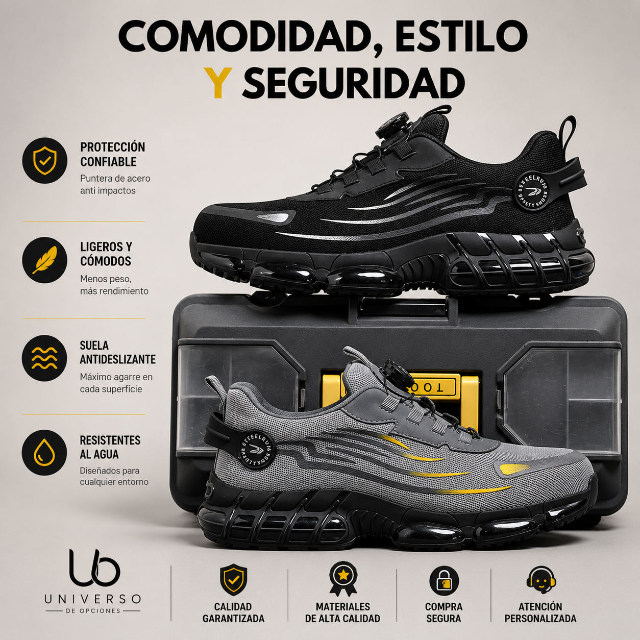 STEELRUN™ Zapatos de Seguridad con Acero Reforzado y Máximo Confort