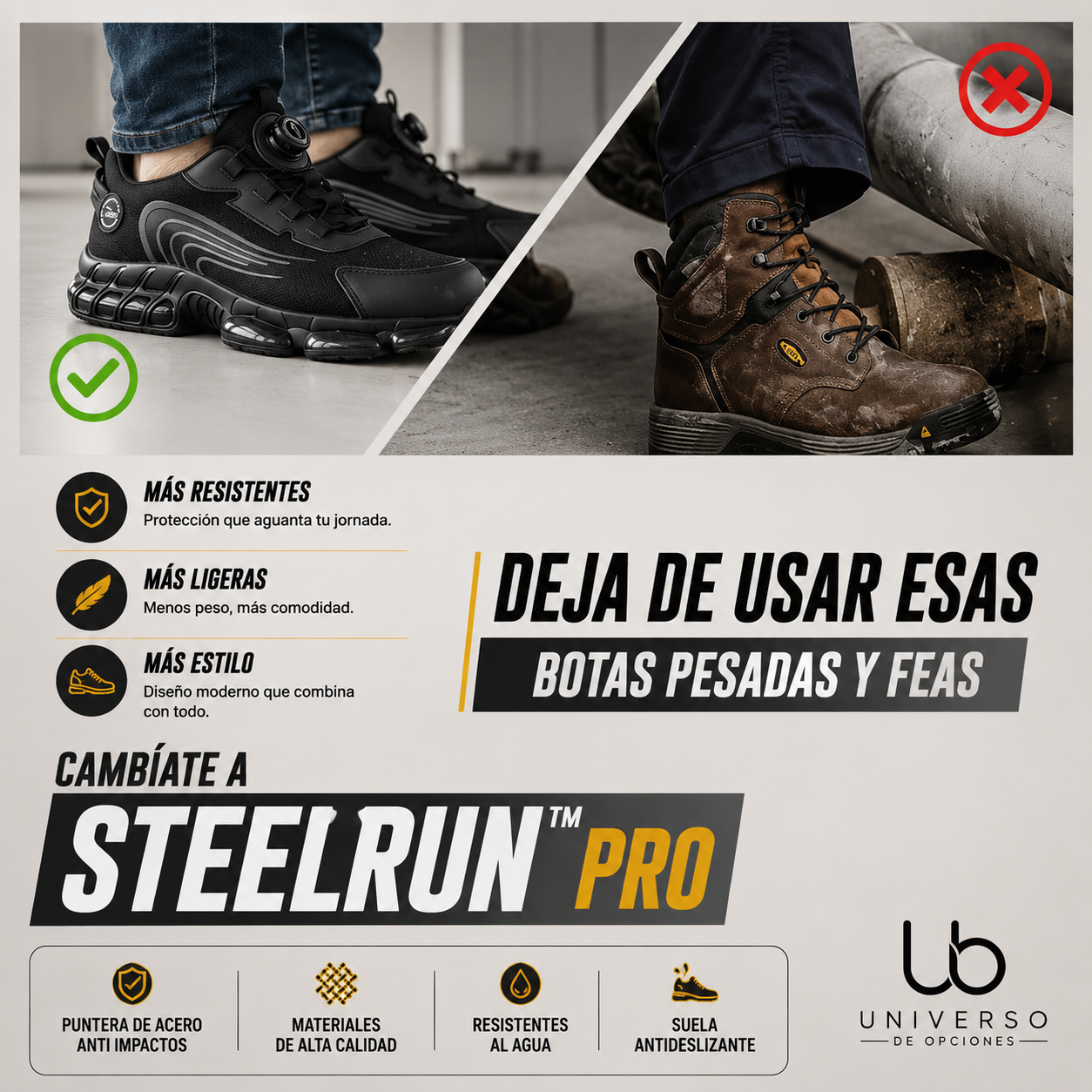STEELRUN™ Zapatos de Seguridad con Acero Reforzado y Máximo Confort