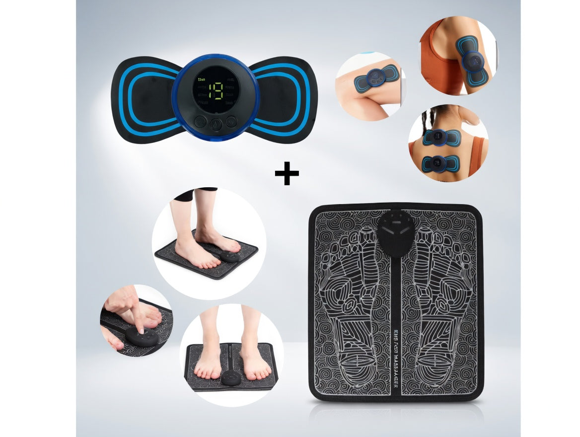 Combo Alivio Total EMS – Masajeador mariposa + Tapete masajeador GRATIS