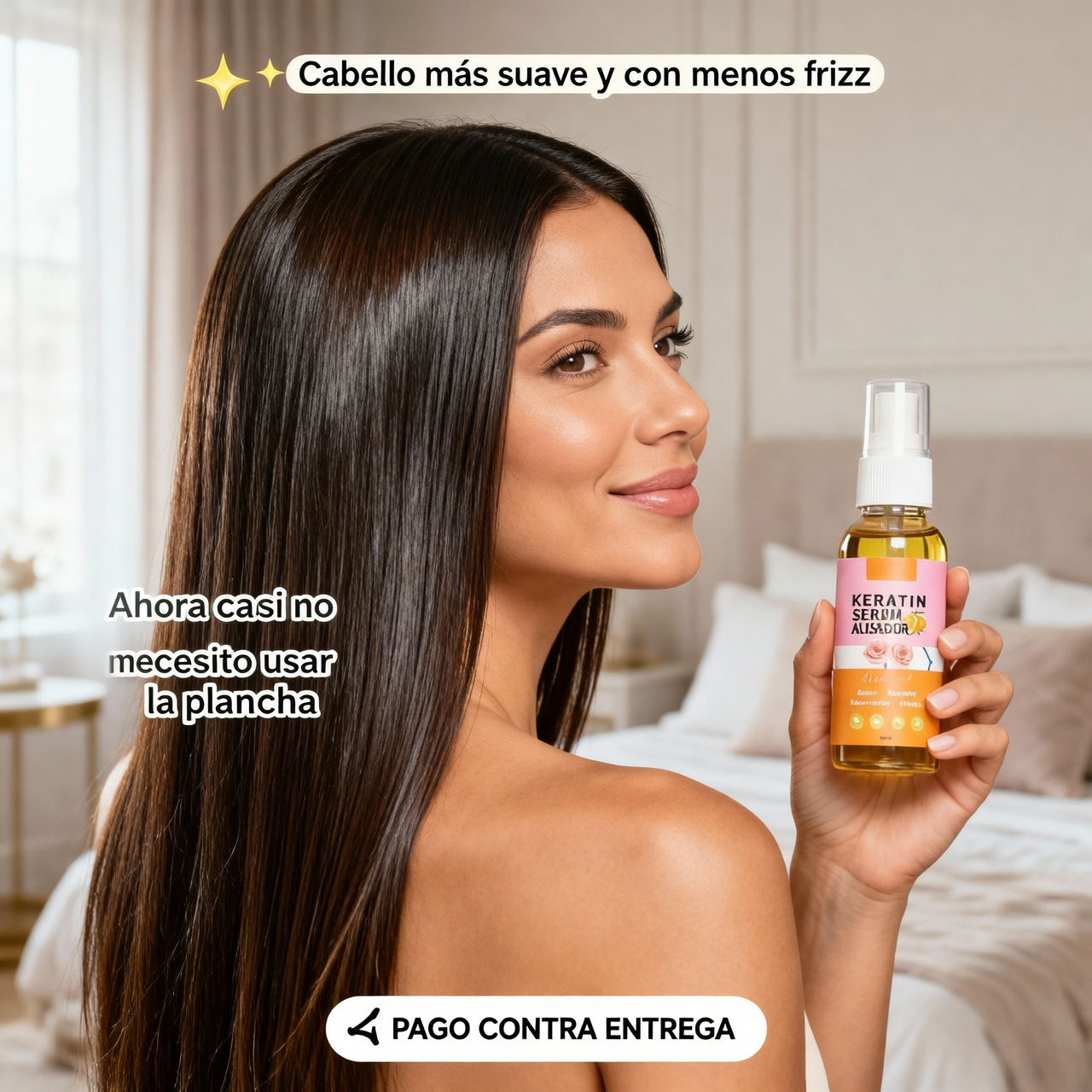 Menos frizz, más brillo y suavidad en tu cabello Descubre el Keratin Serum Alisador