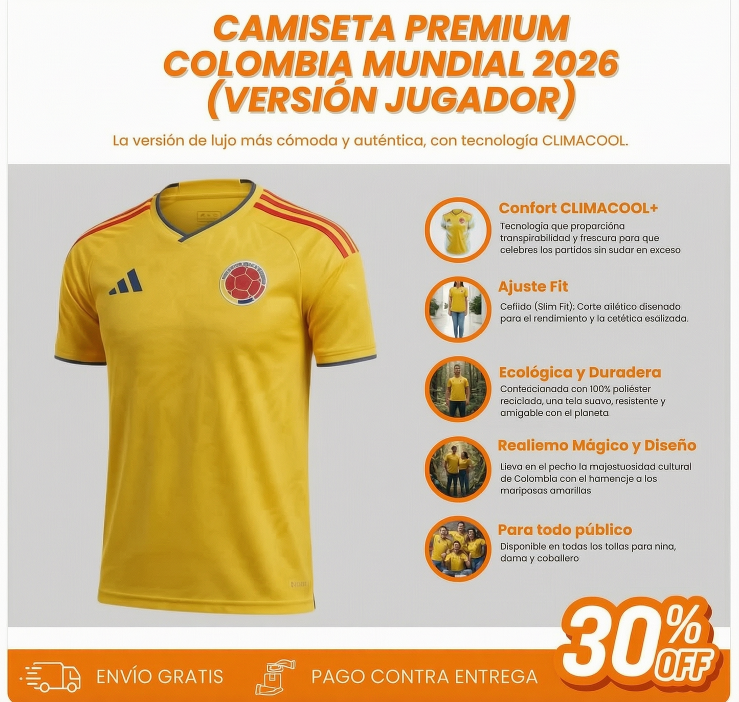 CAMISETA PREMIUM COLOMBIA MUNDIAL 2026 🥇